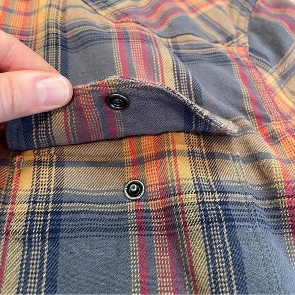 LUCKY BRAND Mens Shirt Large Snap Long-Sleeve Saturday Stretch Western Plaid - Picture 7 of 16